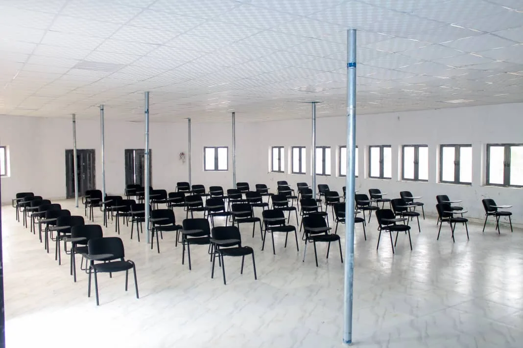 Interior of the hall at Hector University with upgraded seating